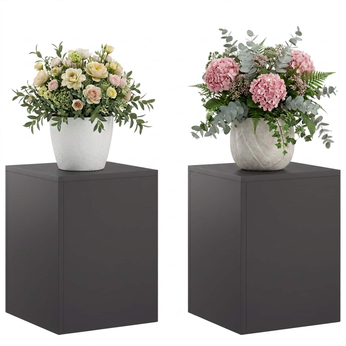 Augalų stovas 2 pcs Juoda 30 x 30 x 40 cm Plienas