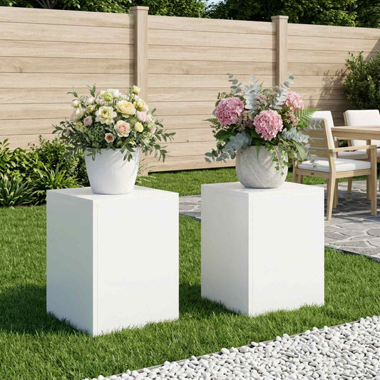 Augalų stovas 2 pcs Balta 30 x 30 x 40 cm Plienas