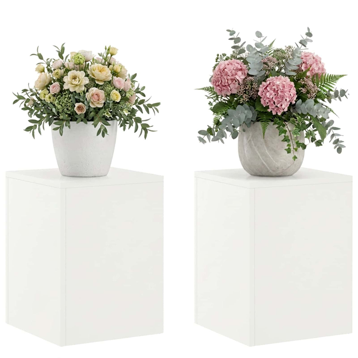 Augalų stovas 2 pcs Balta 30 x 30 x 40 cm Plienas