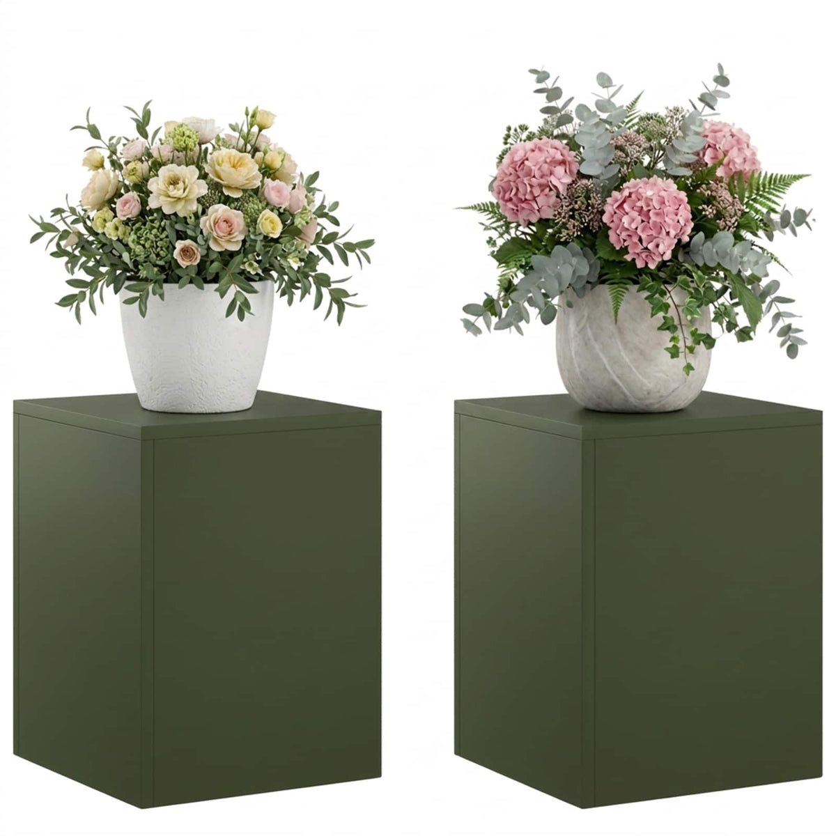 Augalų stovas 2 pcs Alyvuogių žalia 30 x 30 x 40 cm Plienas