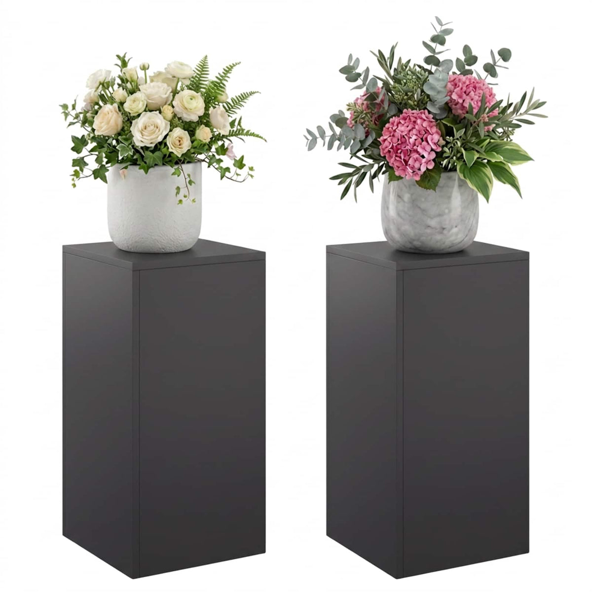 Augalų stovas 2 pcs Juoda 30 x 30 x 60 cm Plienas