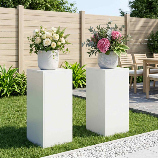 Augalų stovas 2 pcs Balta 30 x 30 x 60 cm Plienas