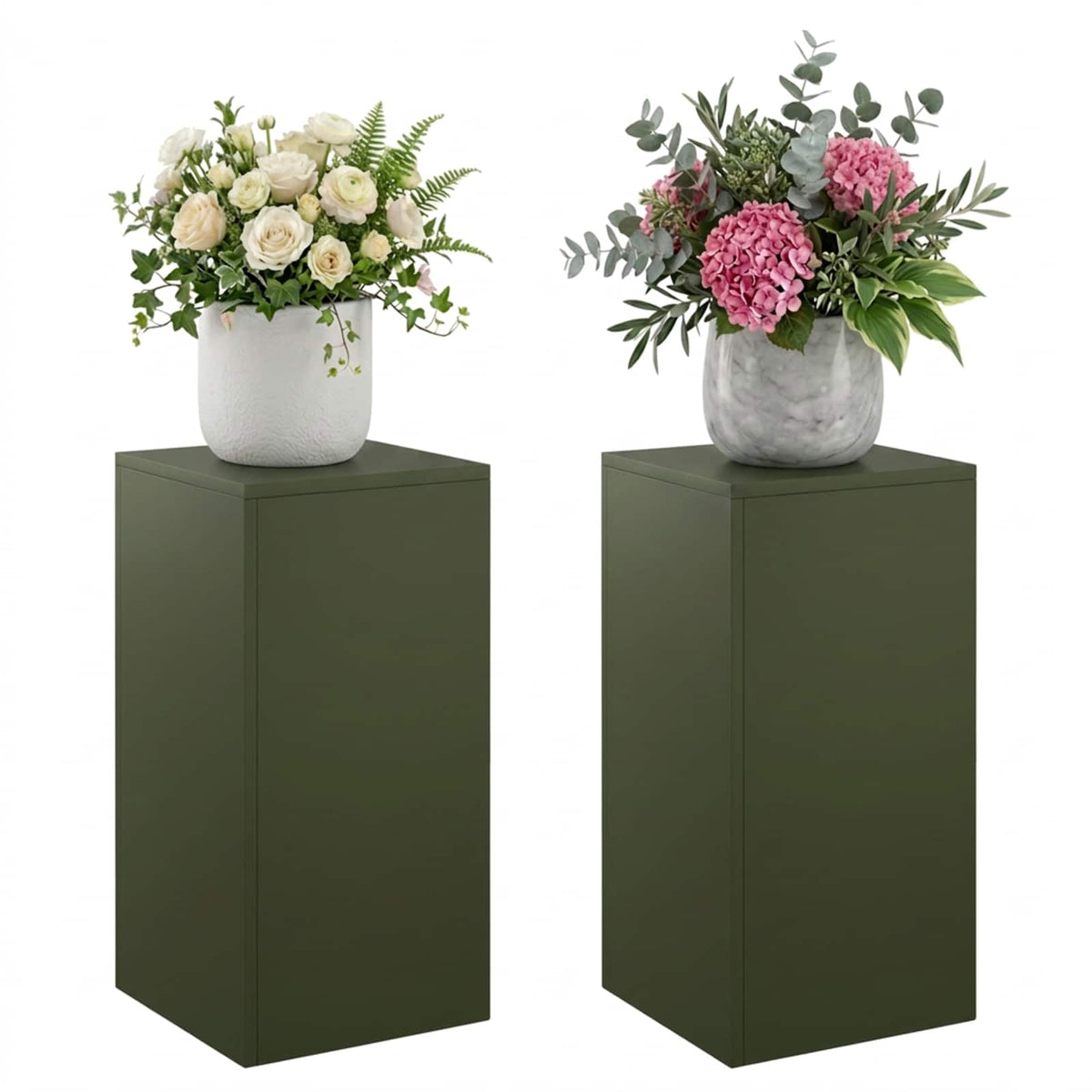 Augalų stovas 2 pcs Alyvuogių žalia 30 x 30 x 60 cm Plienas
