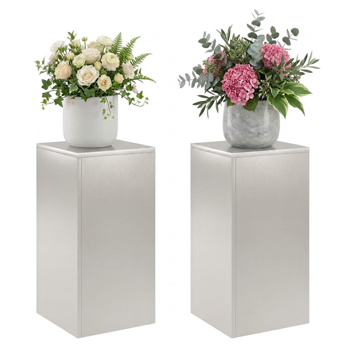 Augalų stovas 2 pcs Sidabrinė 30 x 30 x 60 cm Plienas