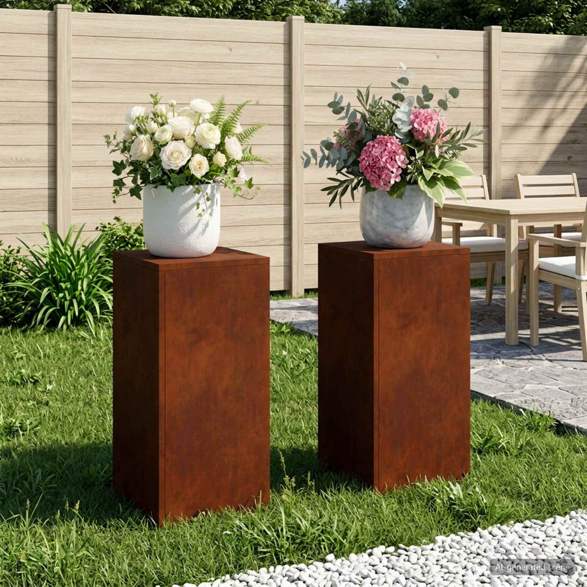 Augalų stovas 2 pcs Rūdijanti 30 x 30 x 60 cm