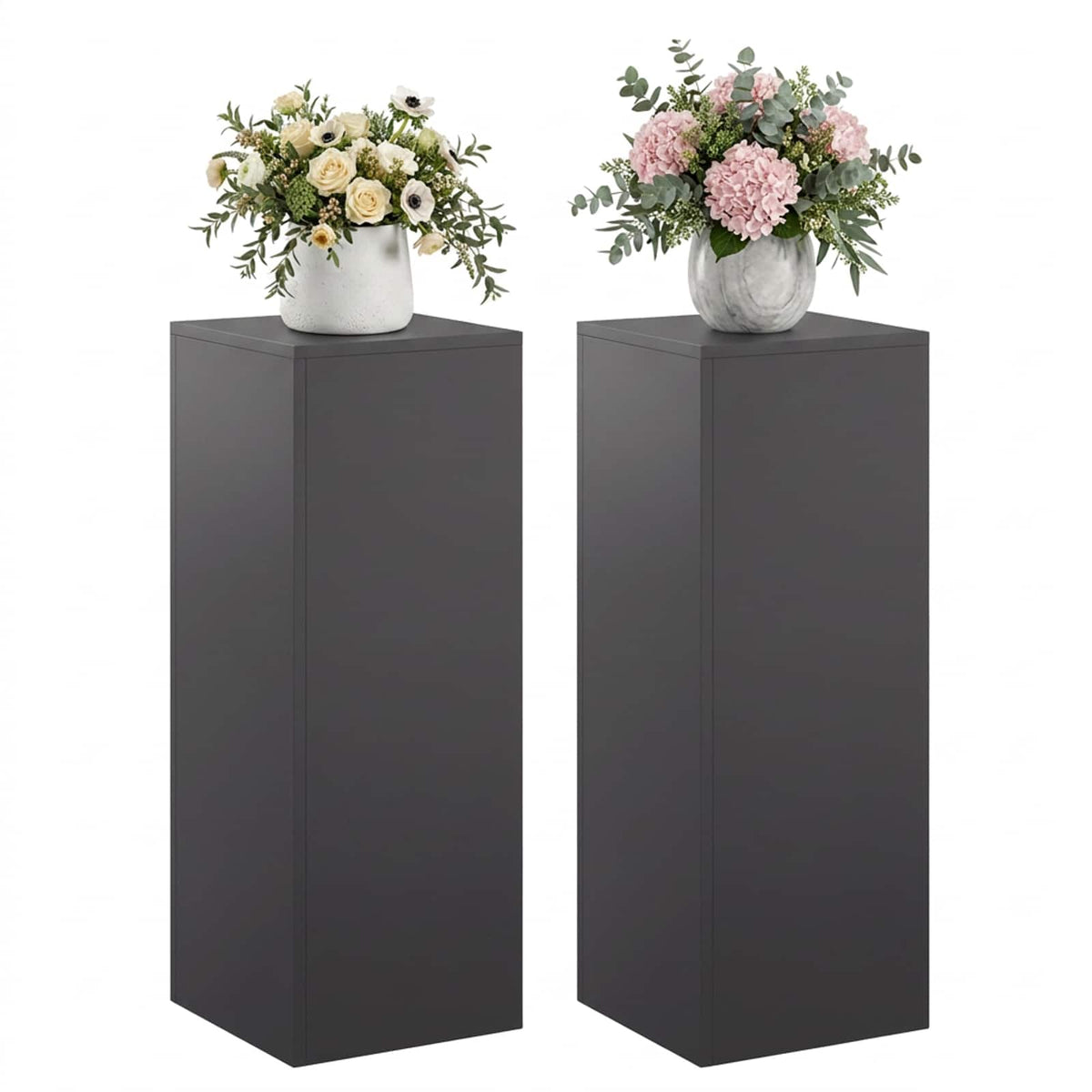 Augalų stovas 2 pcs Juoda 30 x 30 x 80 cm Plienas