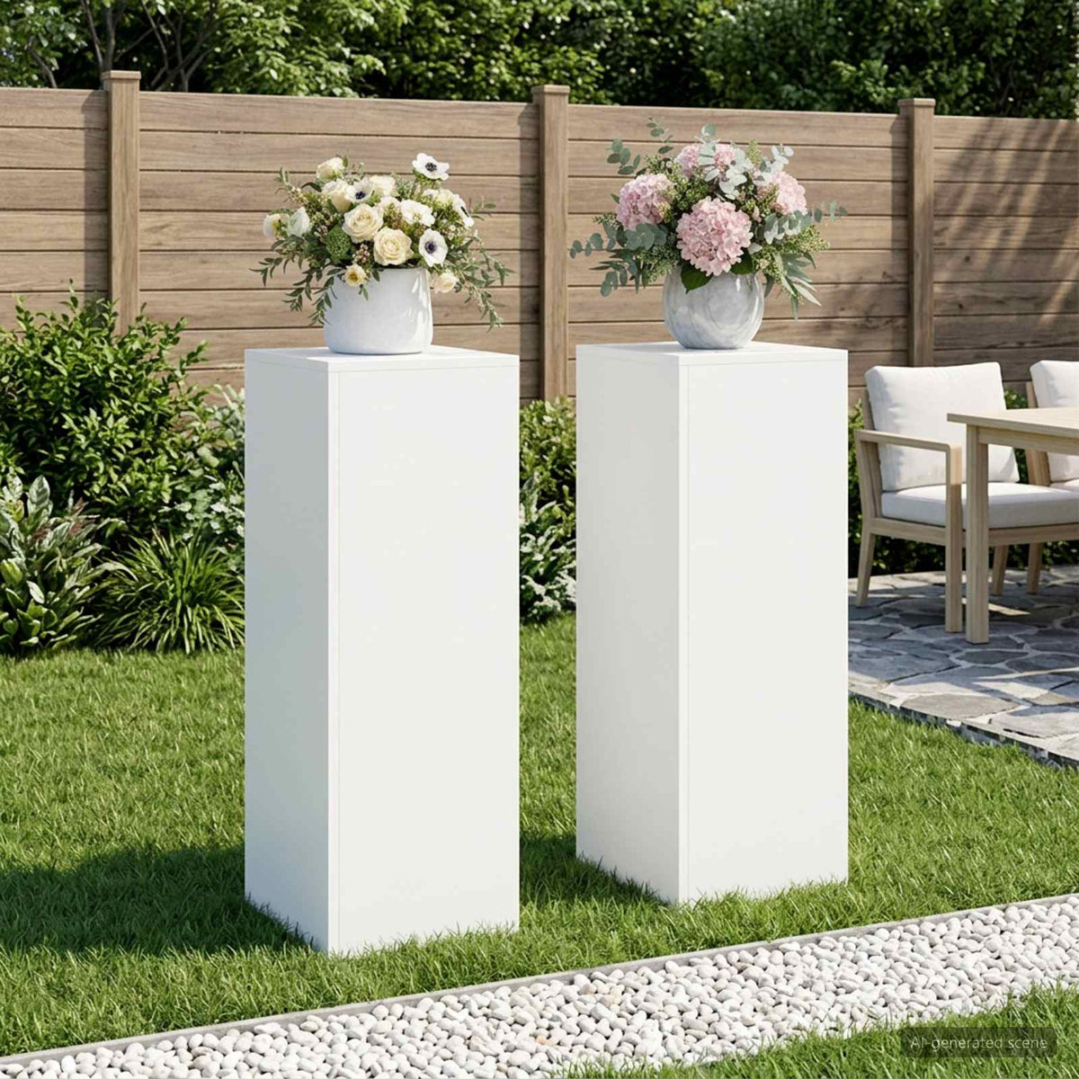 Augalų stovas 2 pcs Balta 30 x 30 x 80 cm Plienas