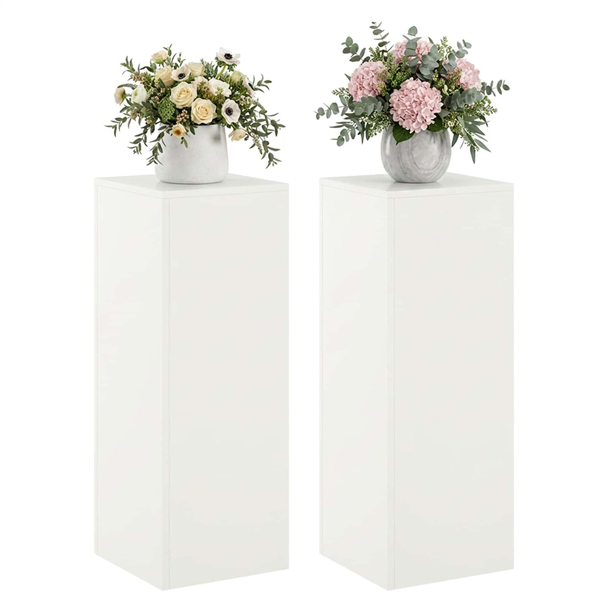 Augalų stovas 2 pcs Balta 30 x 30 x 80 cm Plienas