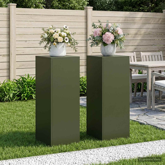 Augalų stovas 2 pcs Alyvuogių žalia 30 x 30 x 80 cm Plienas