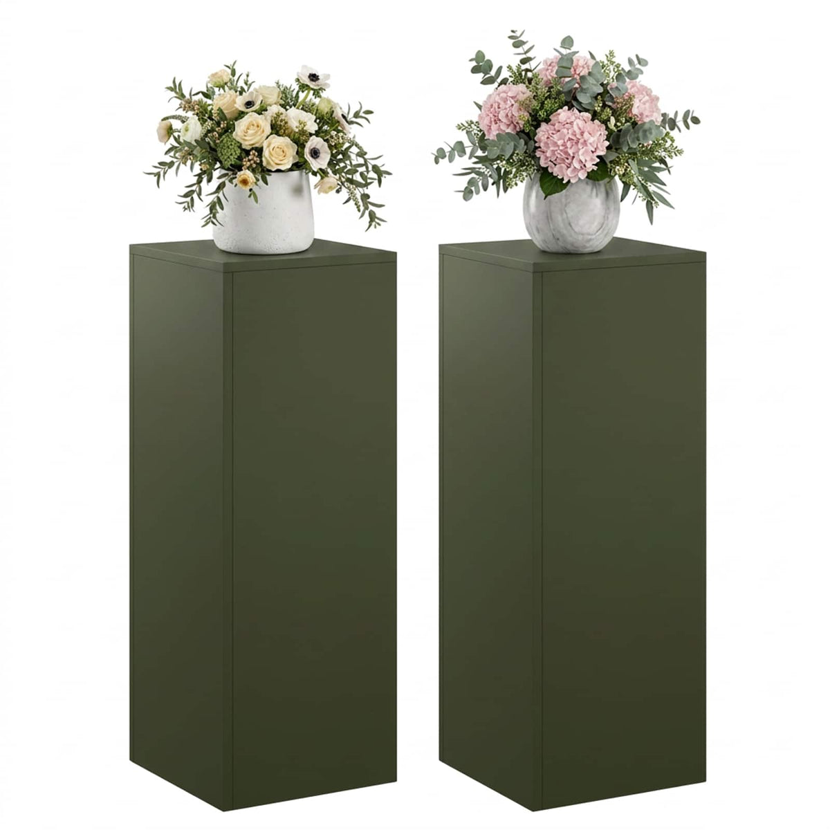 Augalų stovas 2 pcs Alyvuogių žalia 30 x 30 x 80 cm Plienas