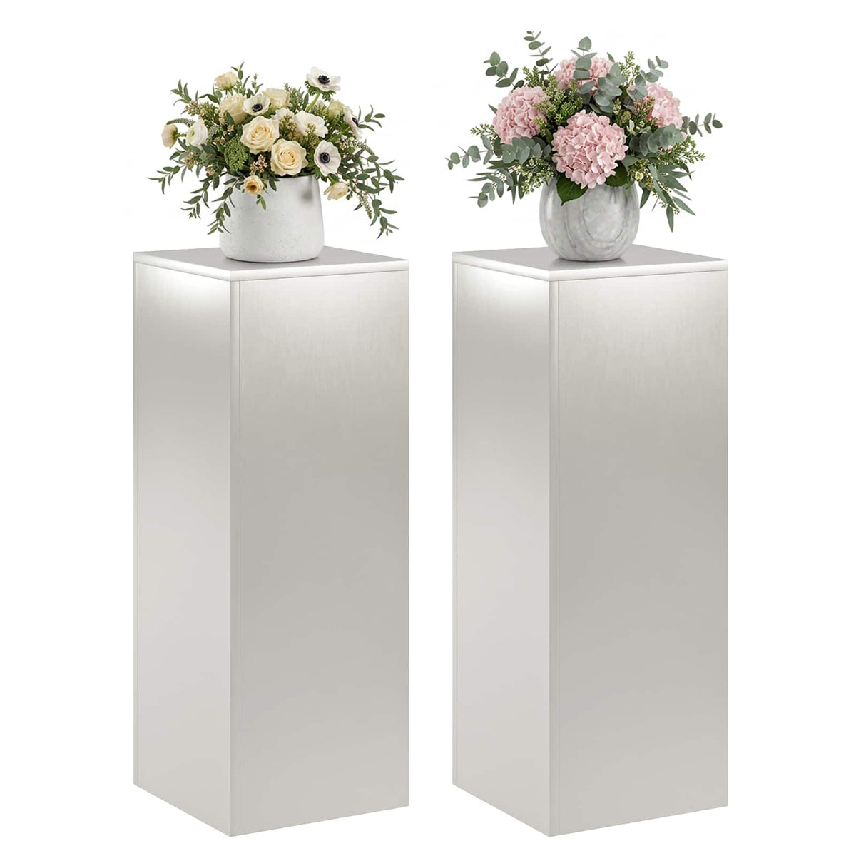 Augalų stovas 2 pcs Sidabrinė 30 x 30 x 80 cm Plienas