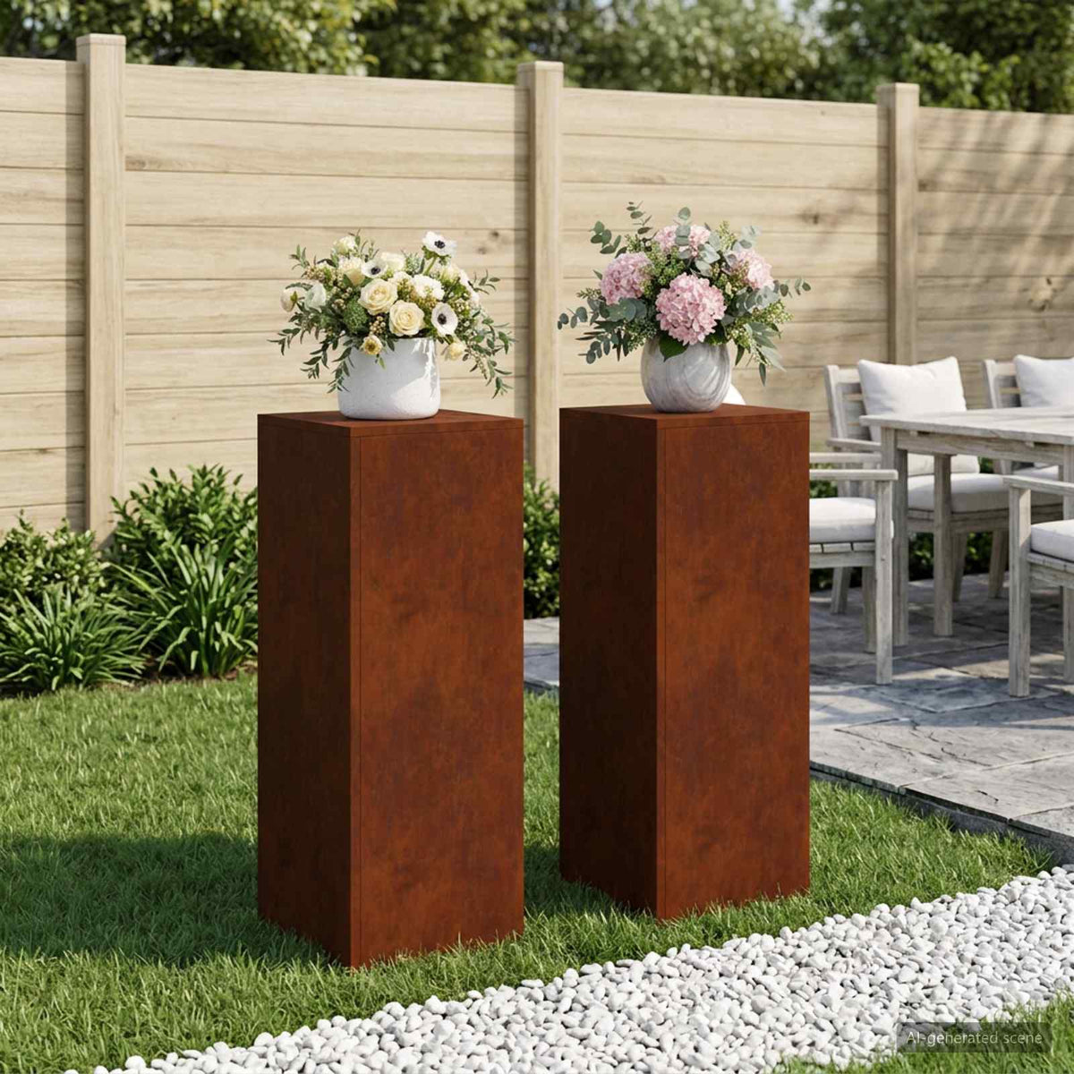 Augalų stovas 2 pcs Rūdijanti 30 x 30 x 80 cm