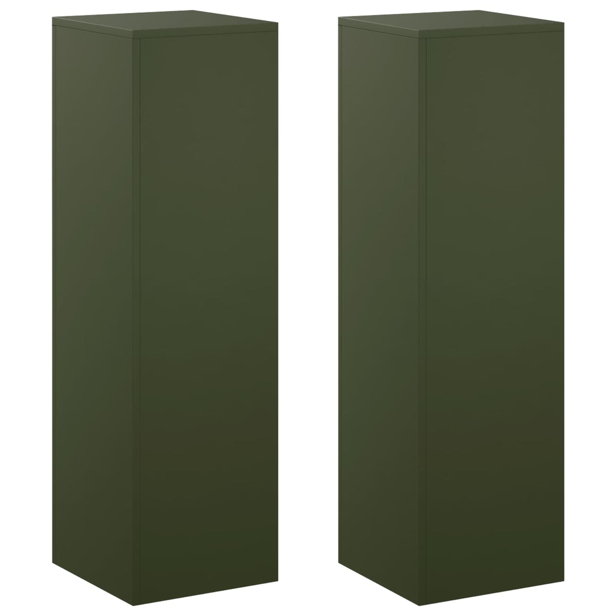 Augalų stovas 2 pcs Alyvuogių žalia 30 x 30 x 100 cm Plienas