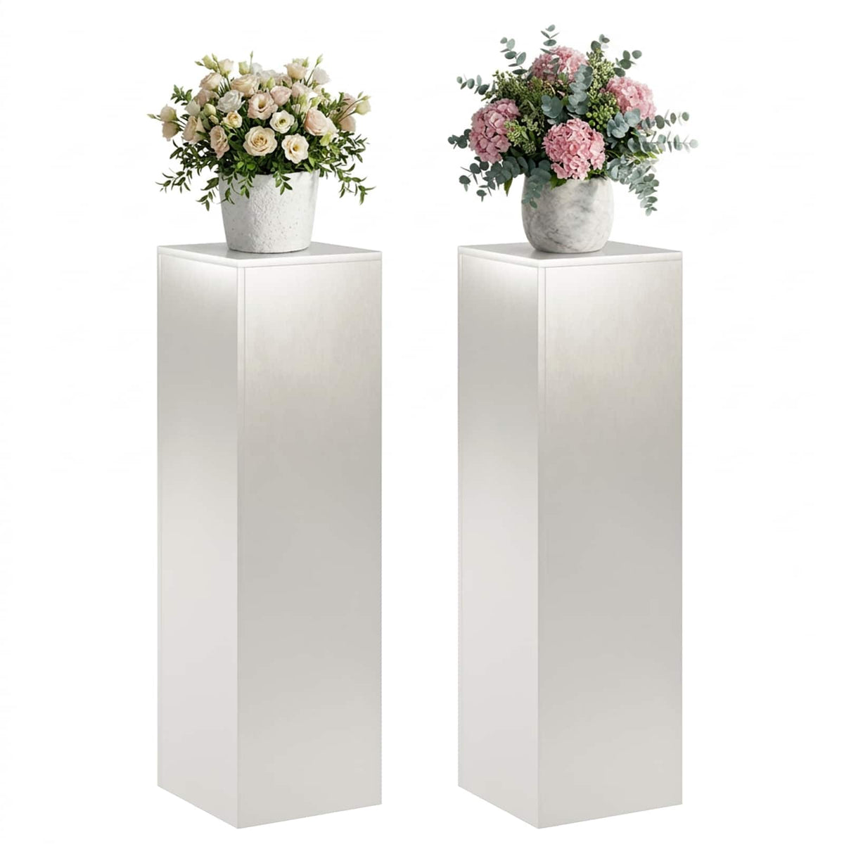 Augalų stovas 2 pcs Sidabrinė 30 x 30 x 100 cm Plienas