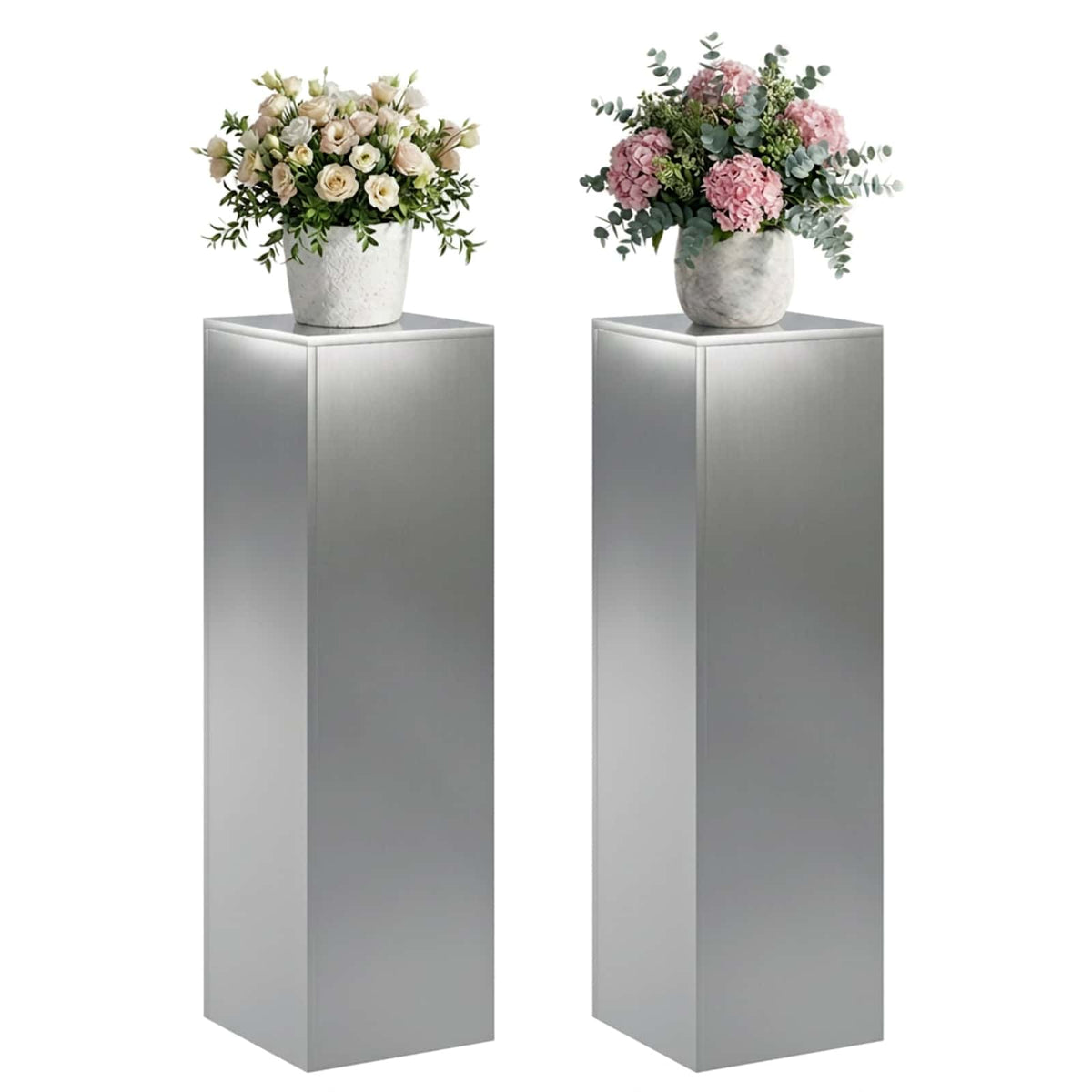 Augalų stovas 2 pcs Sidabrinė 30 x 30 x 100 cm