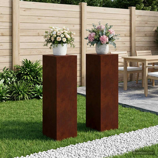 Augalų stovas 2 pcs Rūdijanti 30 x 30 x 100 cm