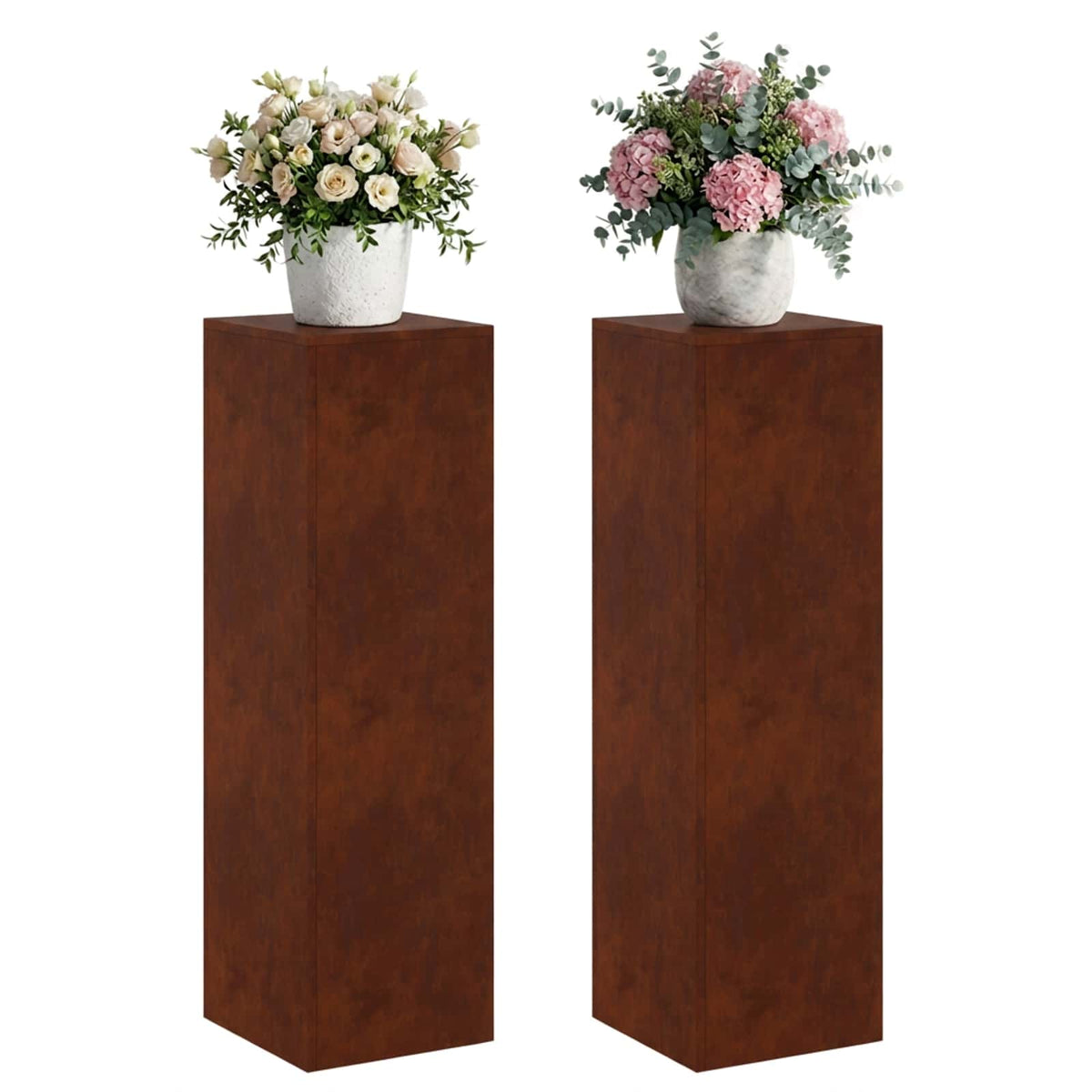 Augalų stovas 2 pcs Rūdijanti 30 x 30 x 100 cm