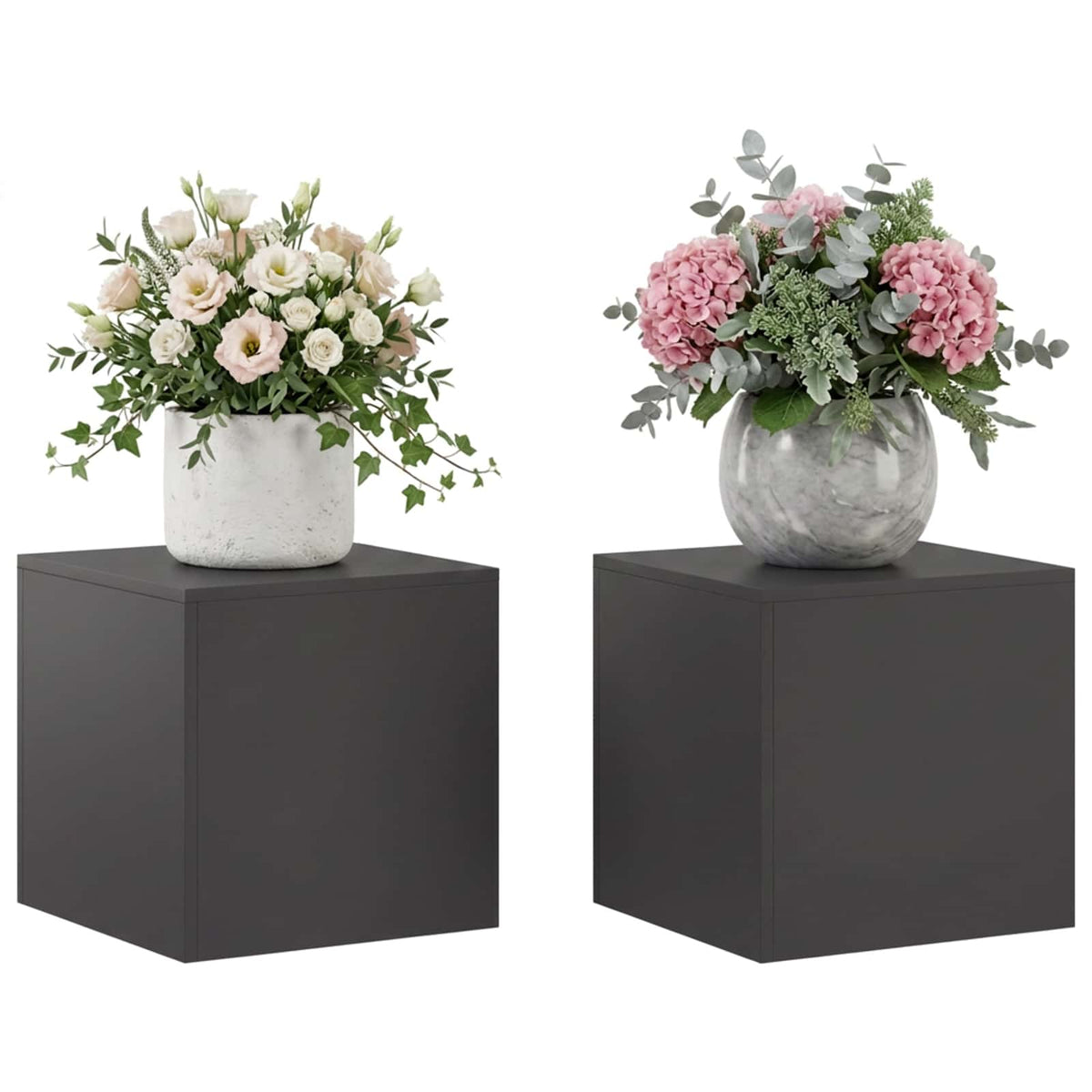 Augalų stovas 2 pcs Juoda 40 x 40 x 40 cm Plienas