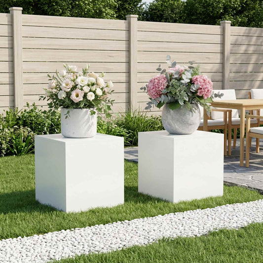 Augalų stovas 2 pcs Balta 40 x 40 x 40 cm Plienas