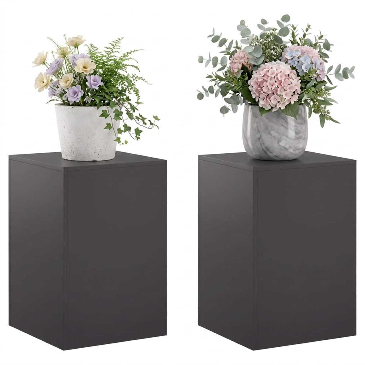 Augalų stovas 2 pcs Juoda 40 x 40 x 60 cm Plienas