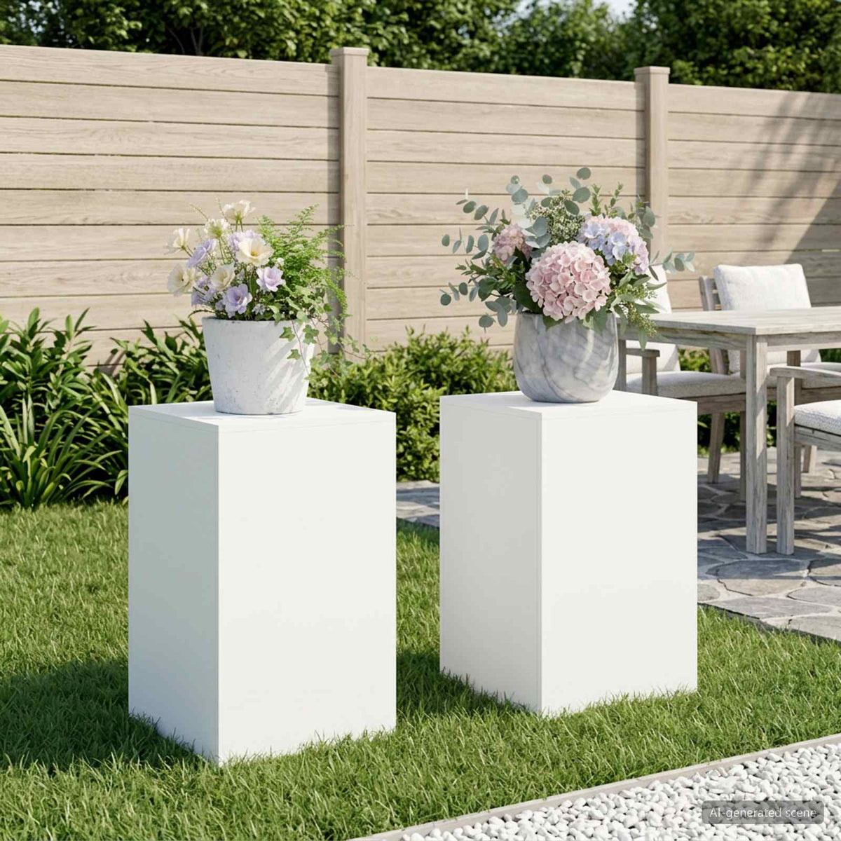 Augalų stovas 2 pcs Balta 40 x 40 x 60 cm Plienas