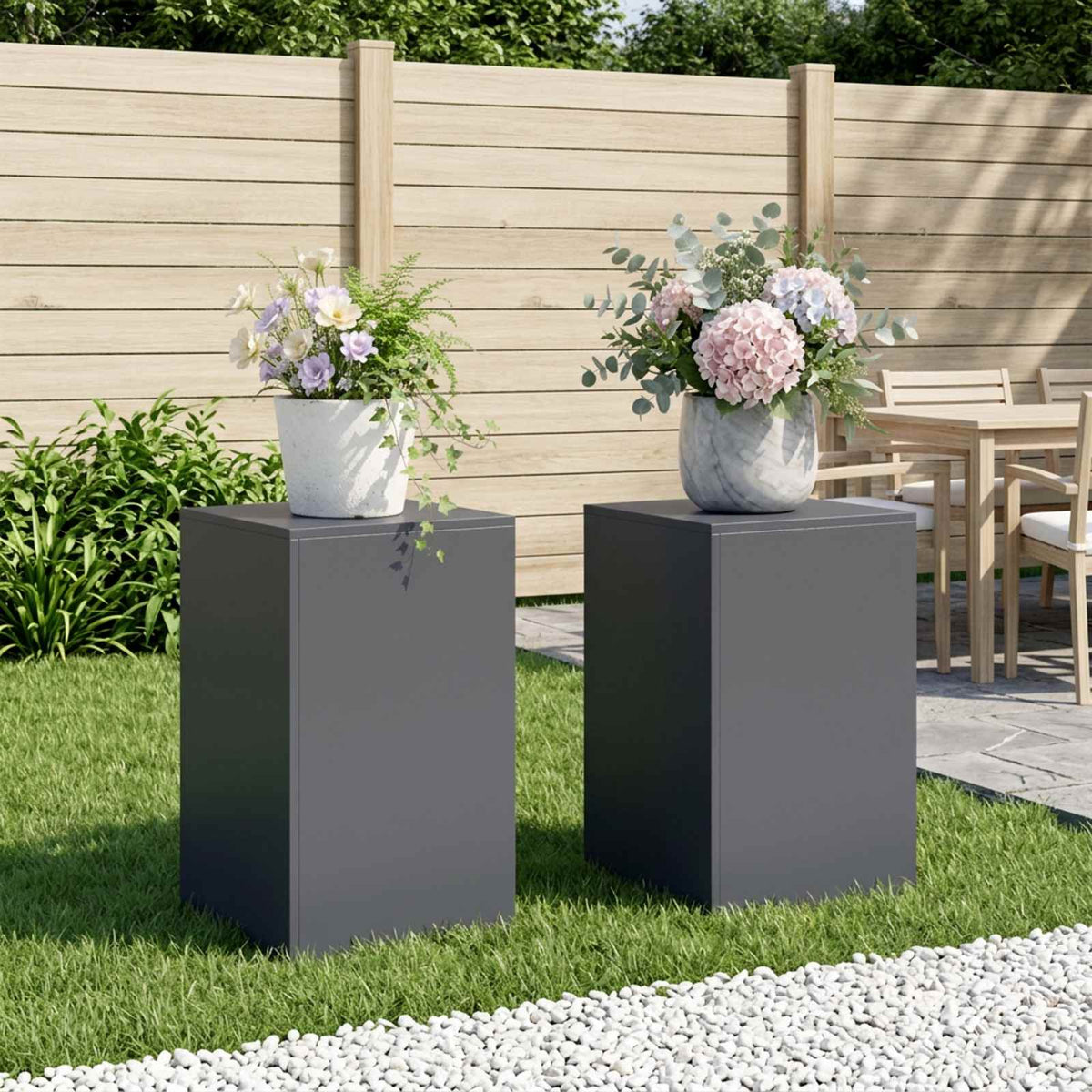 Augalų stovas 2 pcs Antracito 40 x 40 x 60 cm