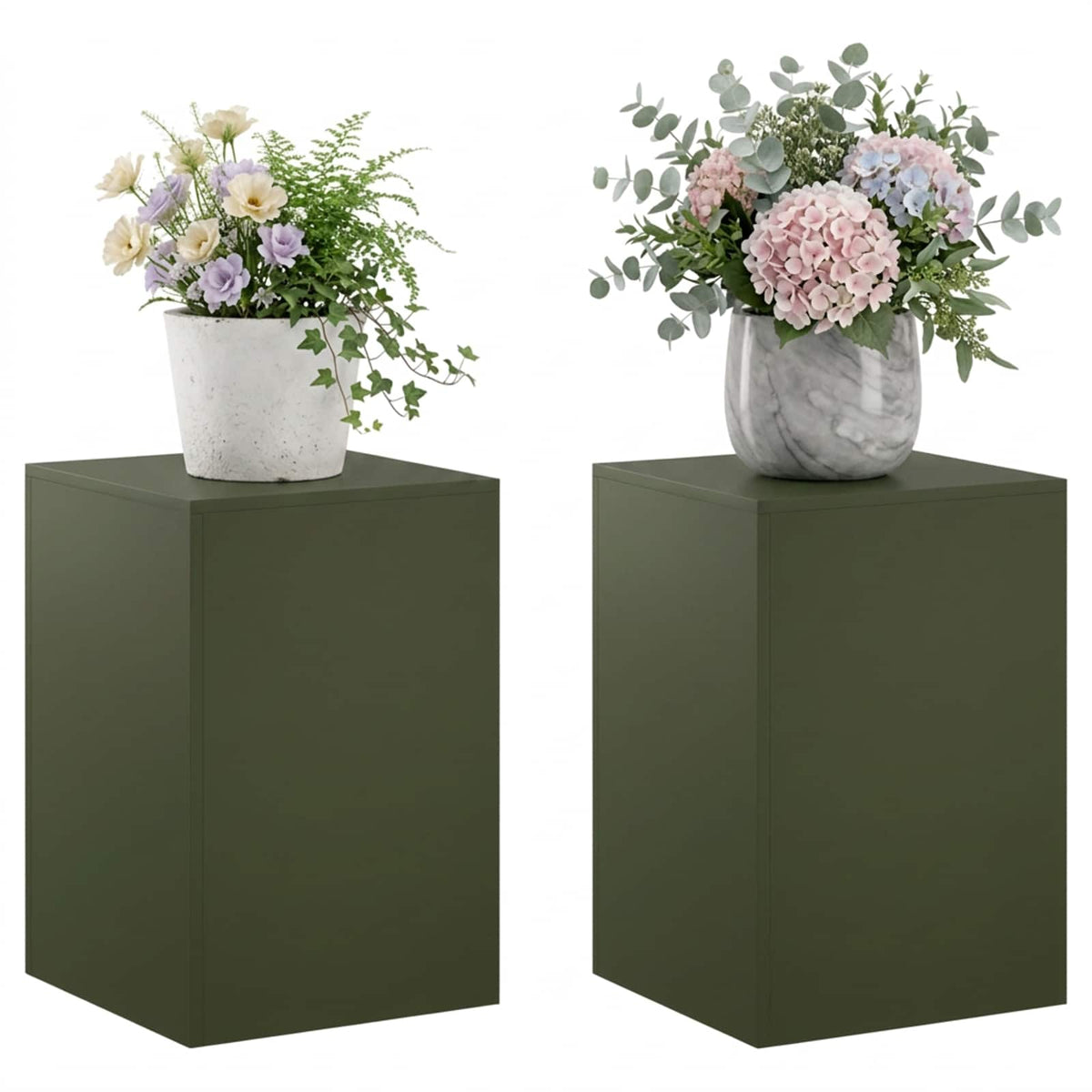 Augalų stovas 2 pcs Alyvuogių žalia 40 x 40 x 60 cm Plienas
