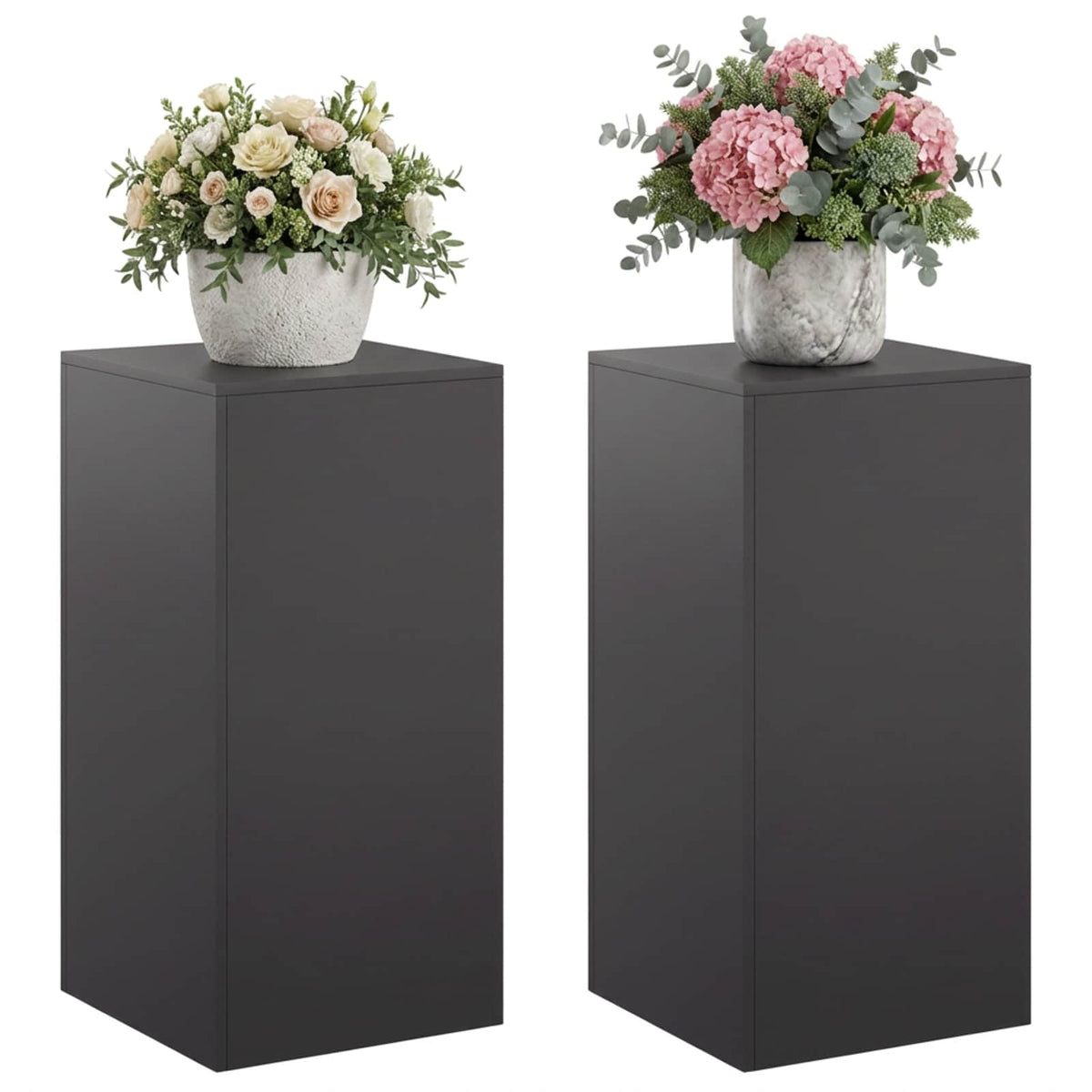 Augalų stovas 2 pcs Juoda 40 x 40 x 80 cm Plienas