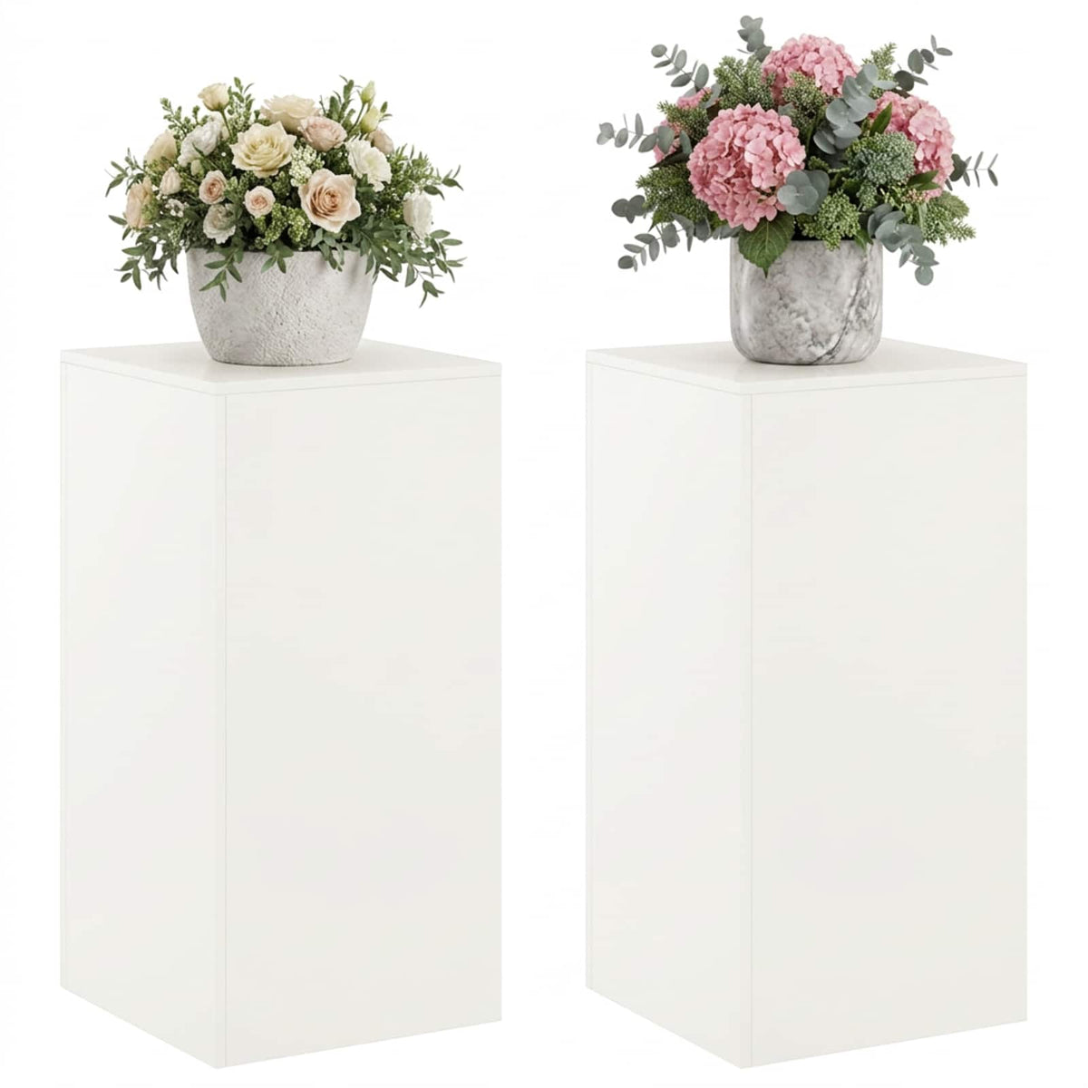 Augalų stovas 2 pcs Balta 40 x 40 x 80 cm Plienas