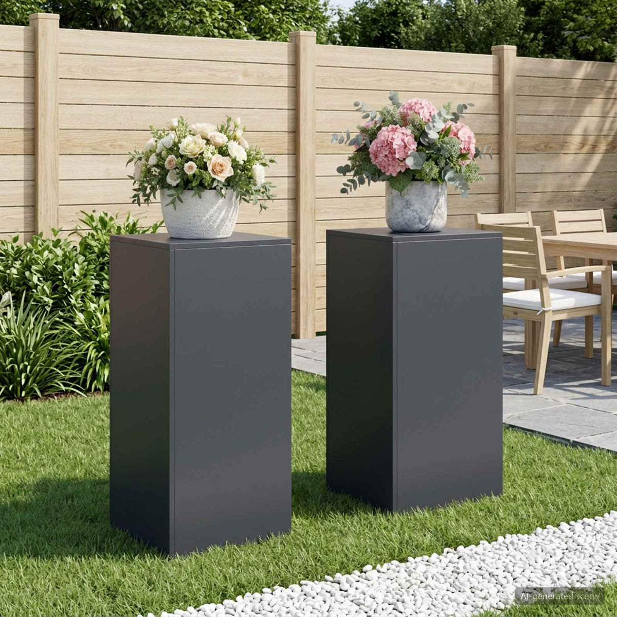 Augalų stovas 2 pcs Antracito 40 x 40 x 80 cm