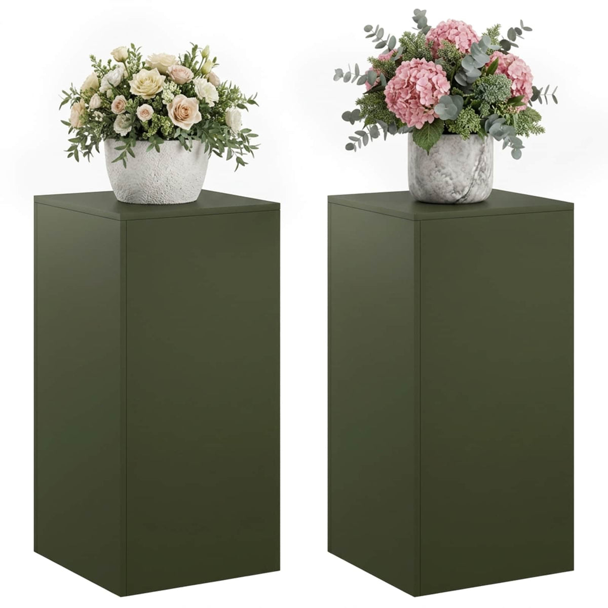 Augalų stovas 2 pcs Alyvuogių žalia 40 x 40 x 80 cm Plienas