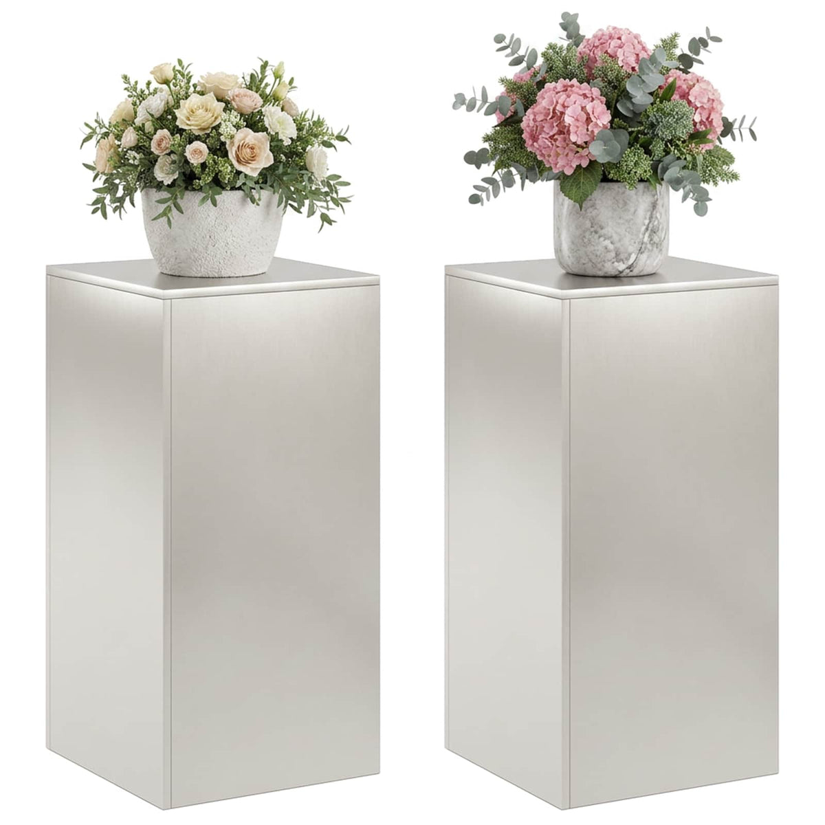 Augalų stovas 2 pcs Sidabrinė 40 x 40 x 80 cm Plienas