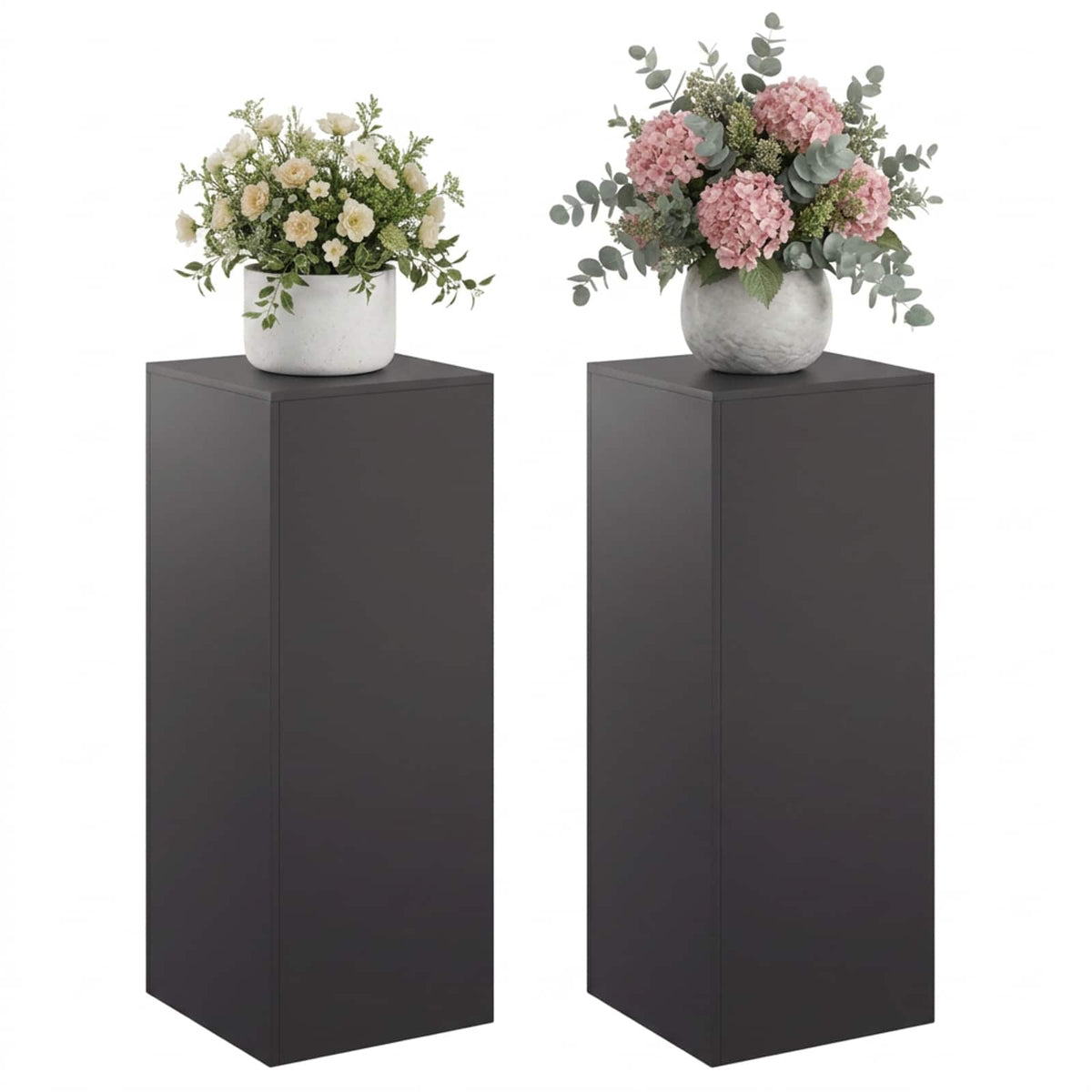 Augalų stovas 2 pcs Juoda 40 x 40 x 100 cm Plienas