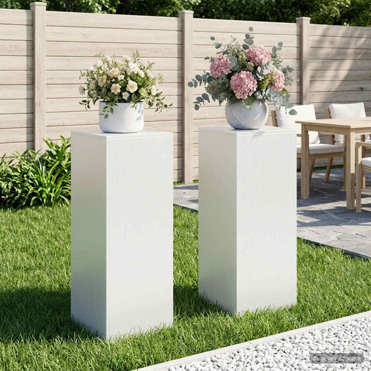Augalų stovas 2 pcs Balta 40 x 40 x 100 cm Plienas