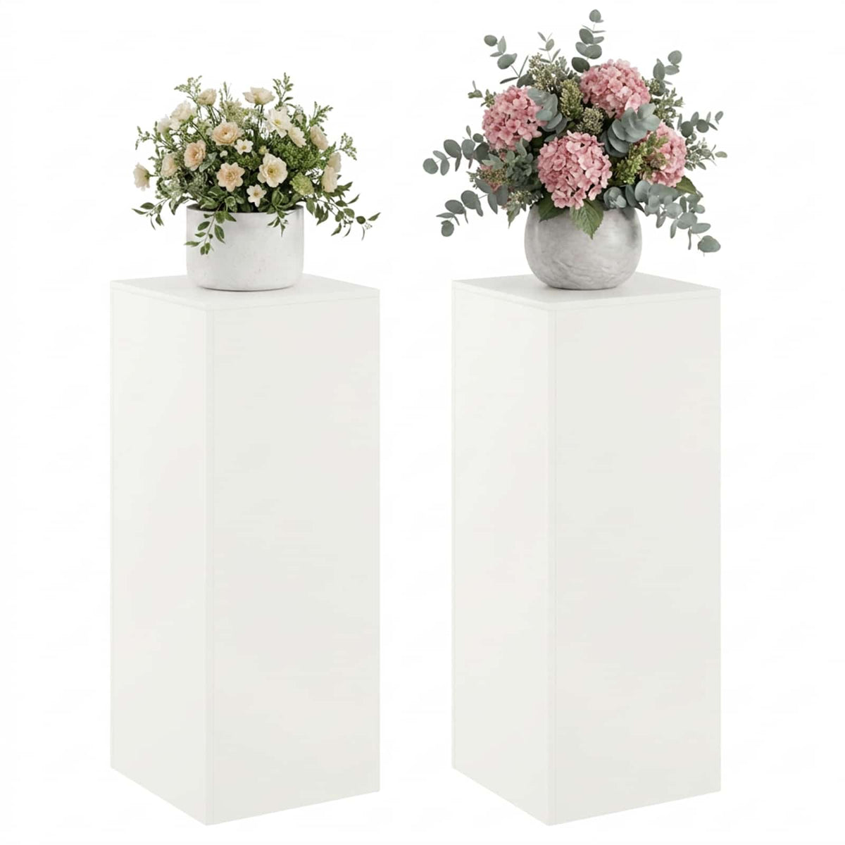 Augalų stovas 2 pcs Balta 40 x 40 x 100 cm Plienas