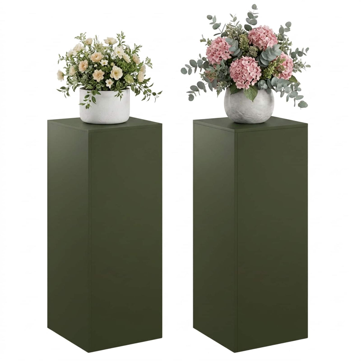 Augalų stovas 2 pcs Alyvuogių žalia 40 x 40 x 100 cm Plienas