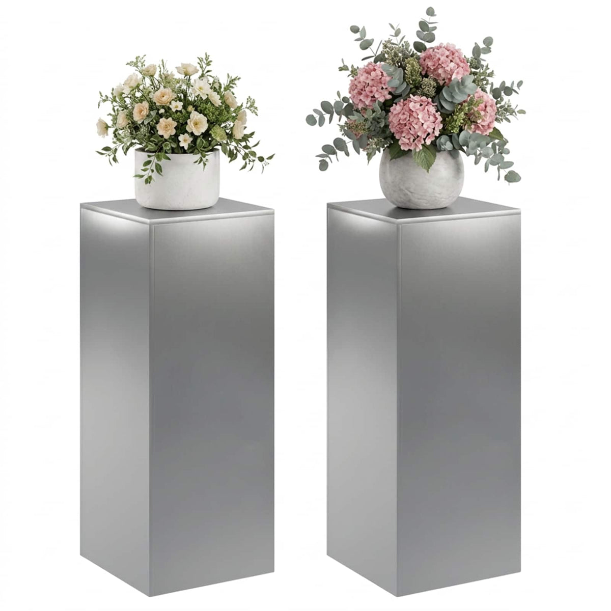 Augalų stovas 2 pcs Sidabrinė 40 x 40 x 100 cm