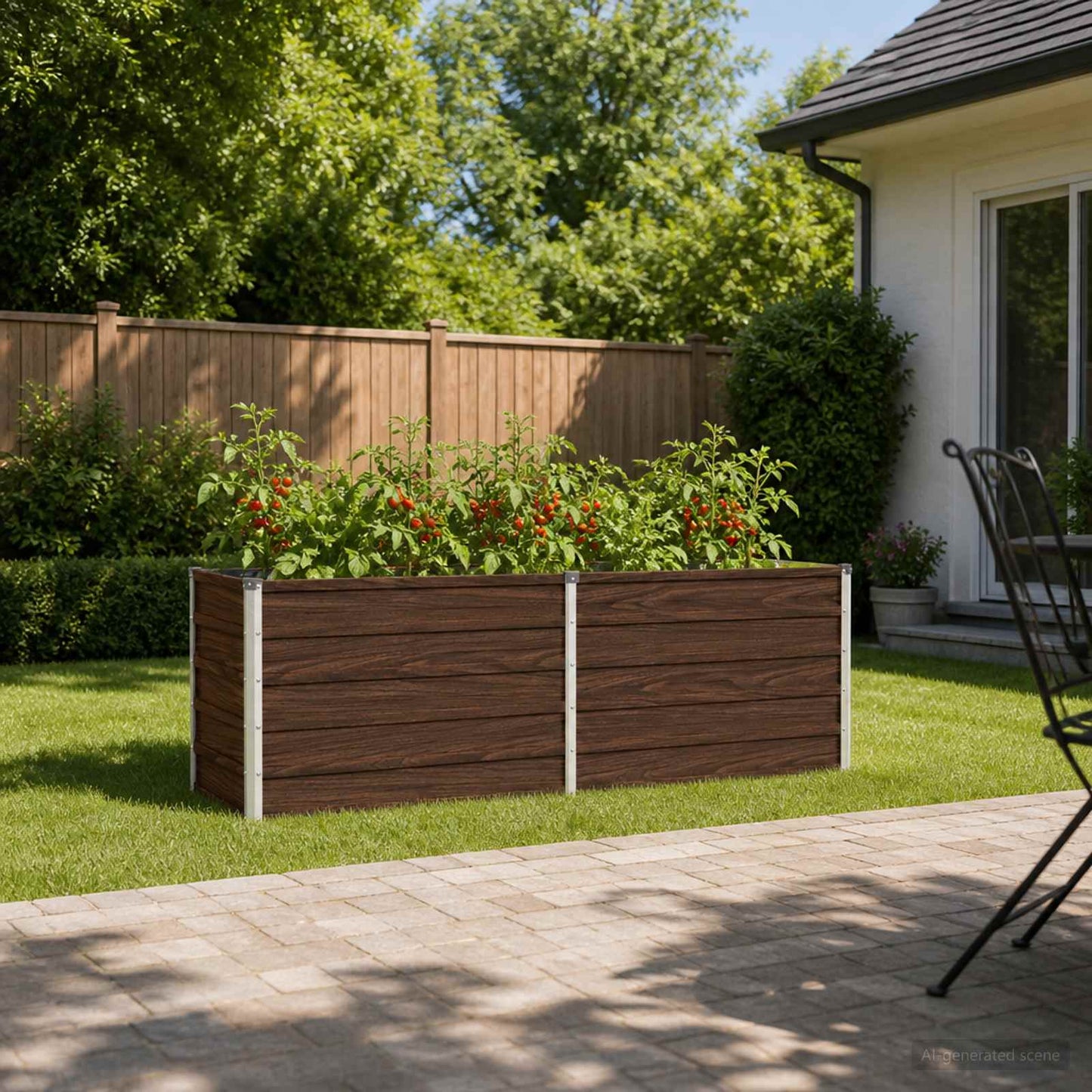 Pakelta sodo lova Juoda 160 x 40 x 55 cm