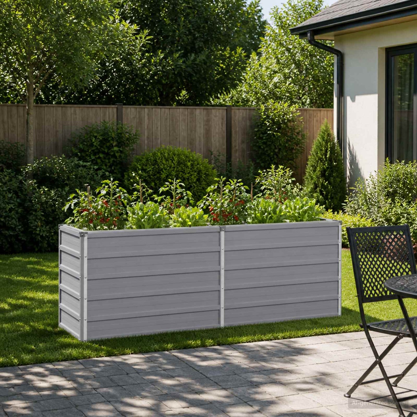 Pakelta sodo lova Pilka 160 x 40 x 55 cm