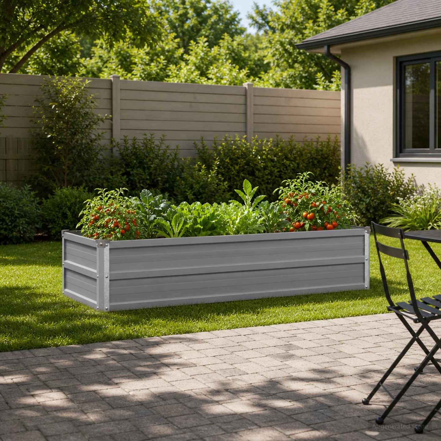 Pakelta sodo lova Pilka 100 x 40 x 24 cm
