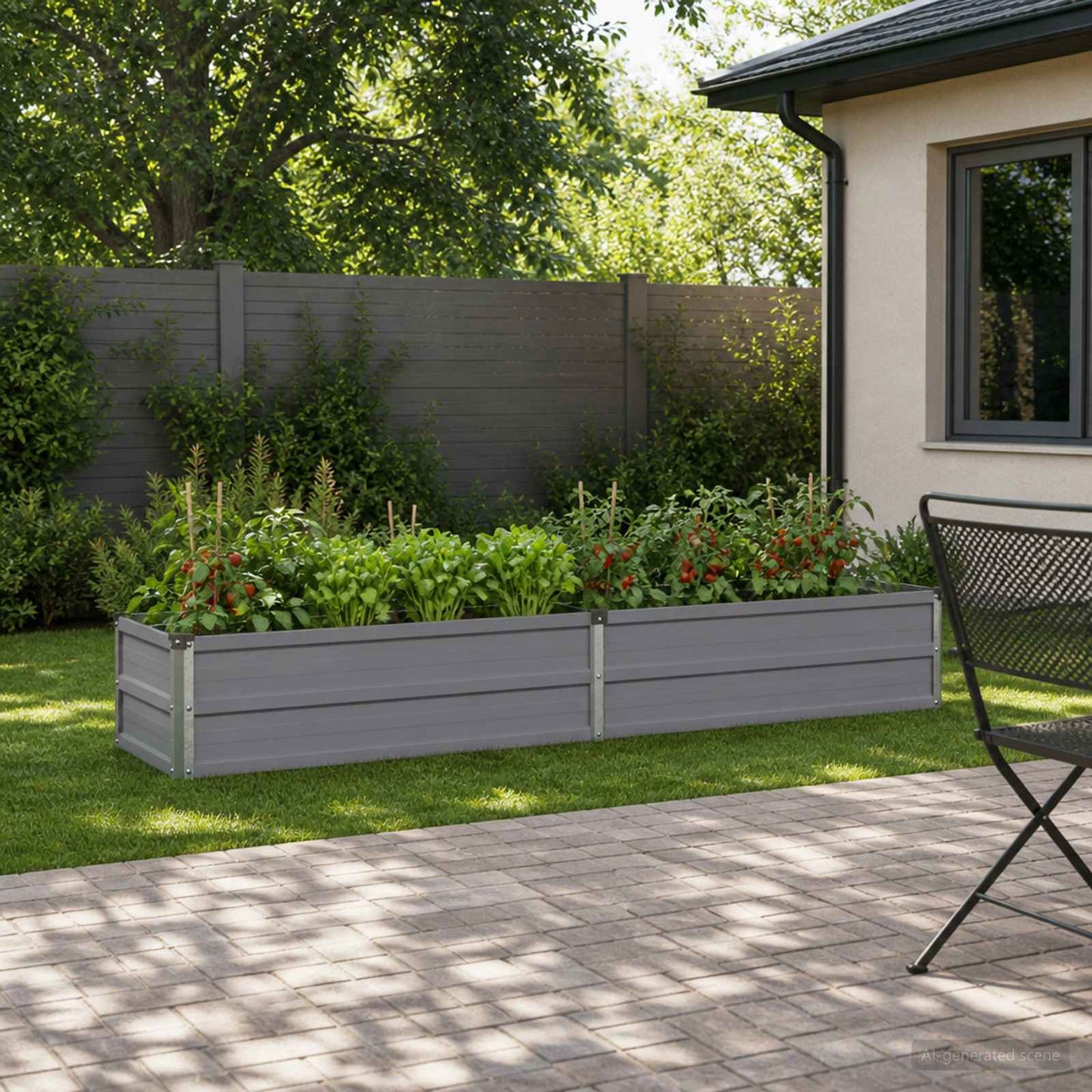 Pakelta sodo lova Pilka 160 x 40 x 24 cm