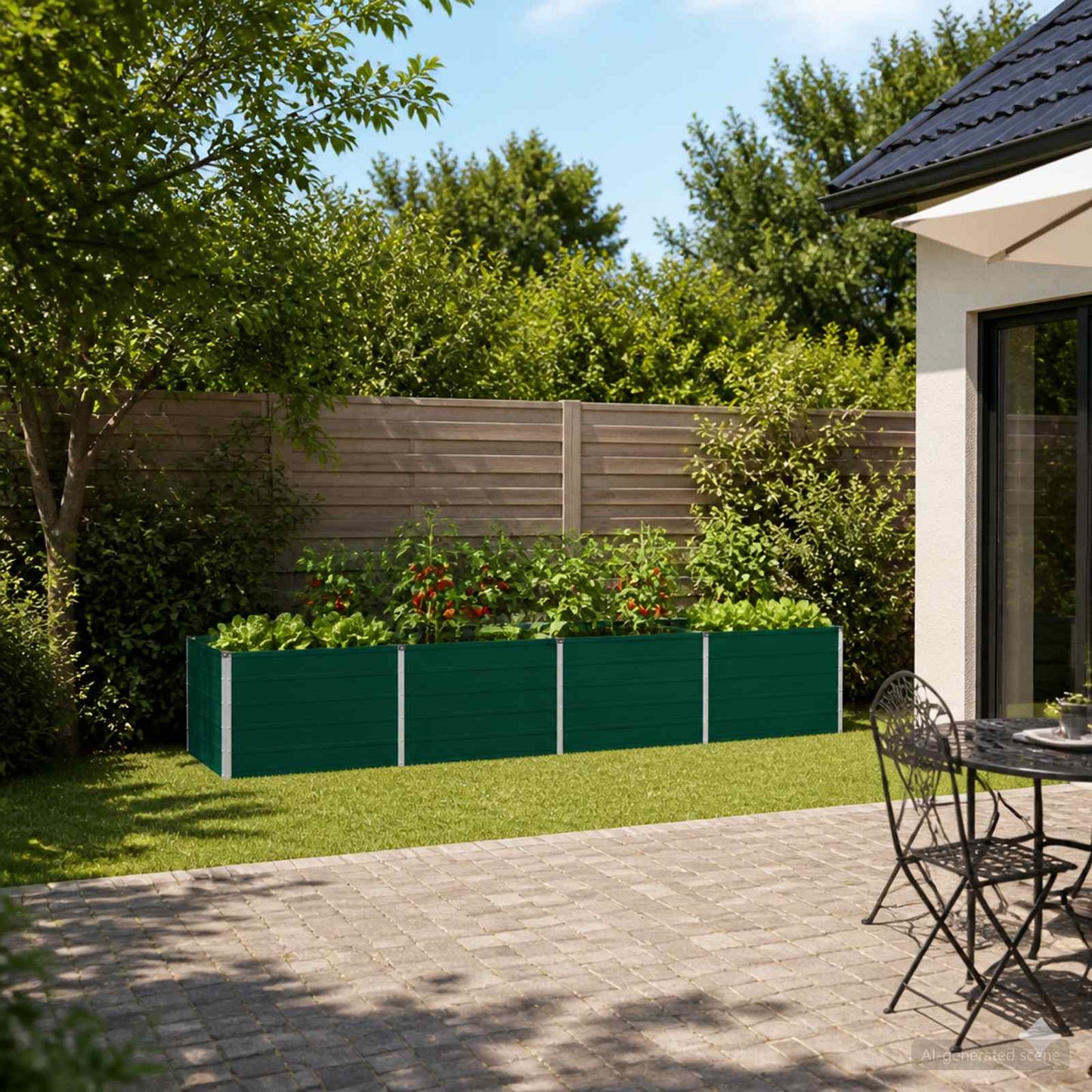 Pakelta sodo lova Žalia 320 x 80 x 55 cm