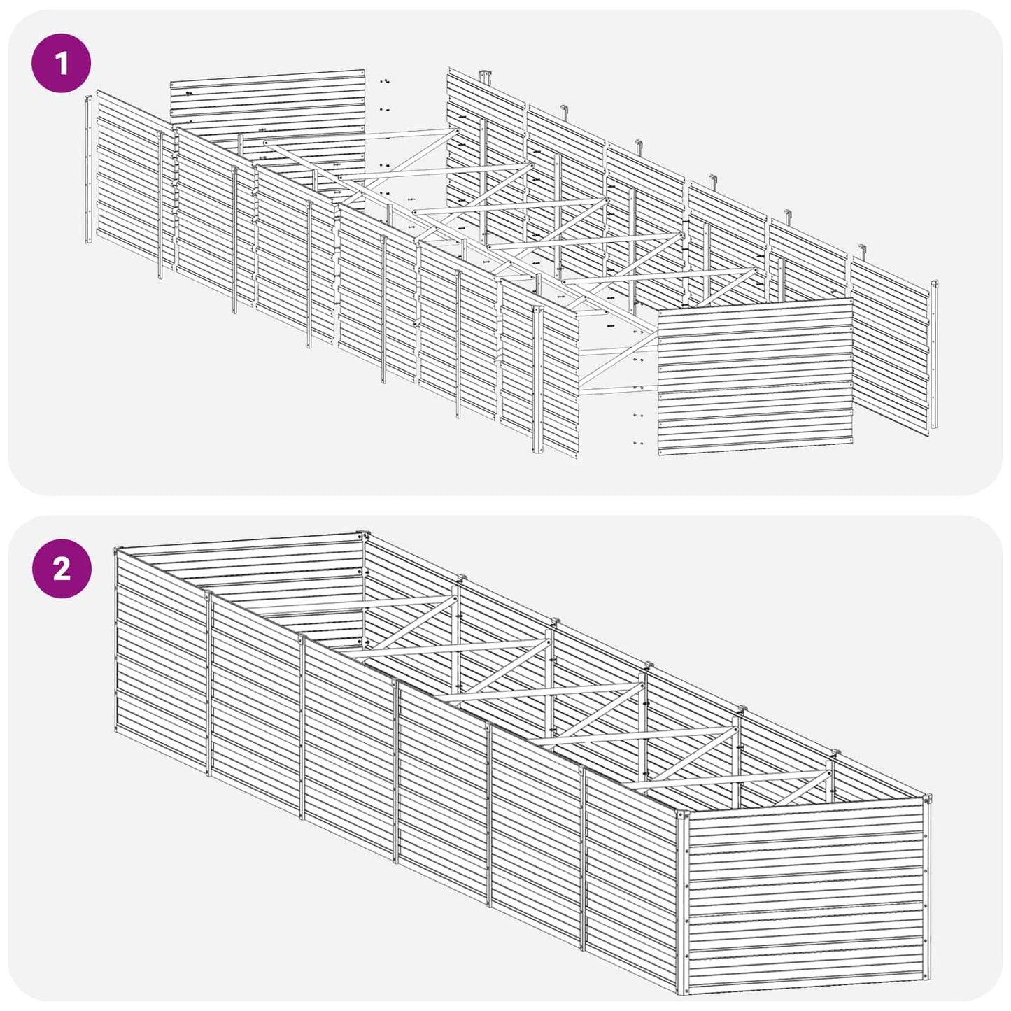 Pakelta sodo lova Ruda 480 x 80 x 55 cm