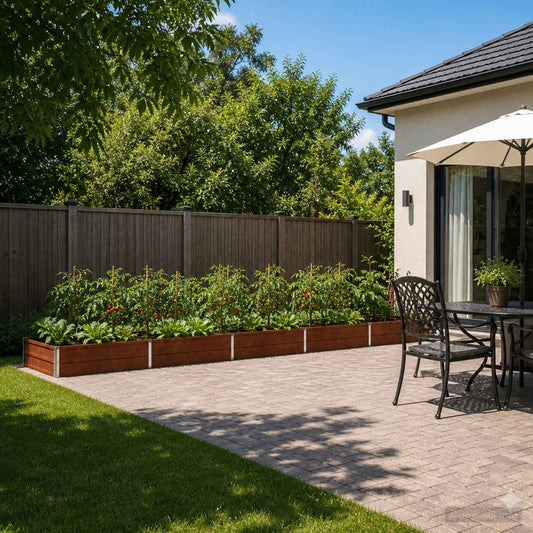 Pakelta sodo lova Rūdijanti 400 x 80 x 24 cm kartonas