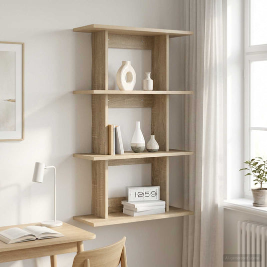 Sieninė lentyna Sieninis Ruda 56 x 20 x 90 cm Apdirbta mediena