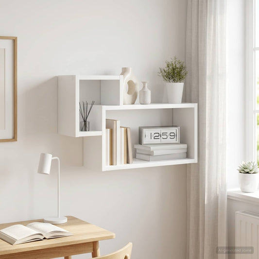 Sieninė lentyna Sieninis Balta 55 x 15 x 35 cm Apdirbta mediena