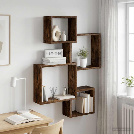 Sieniniai kubiniai lentynos Sieninis Ruda 64 x 13,5 x 91,5 cm