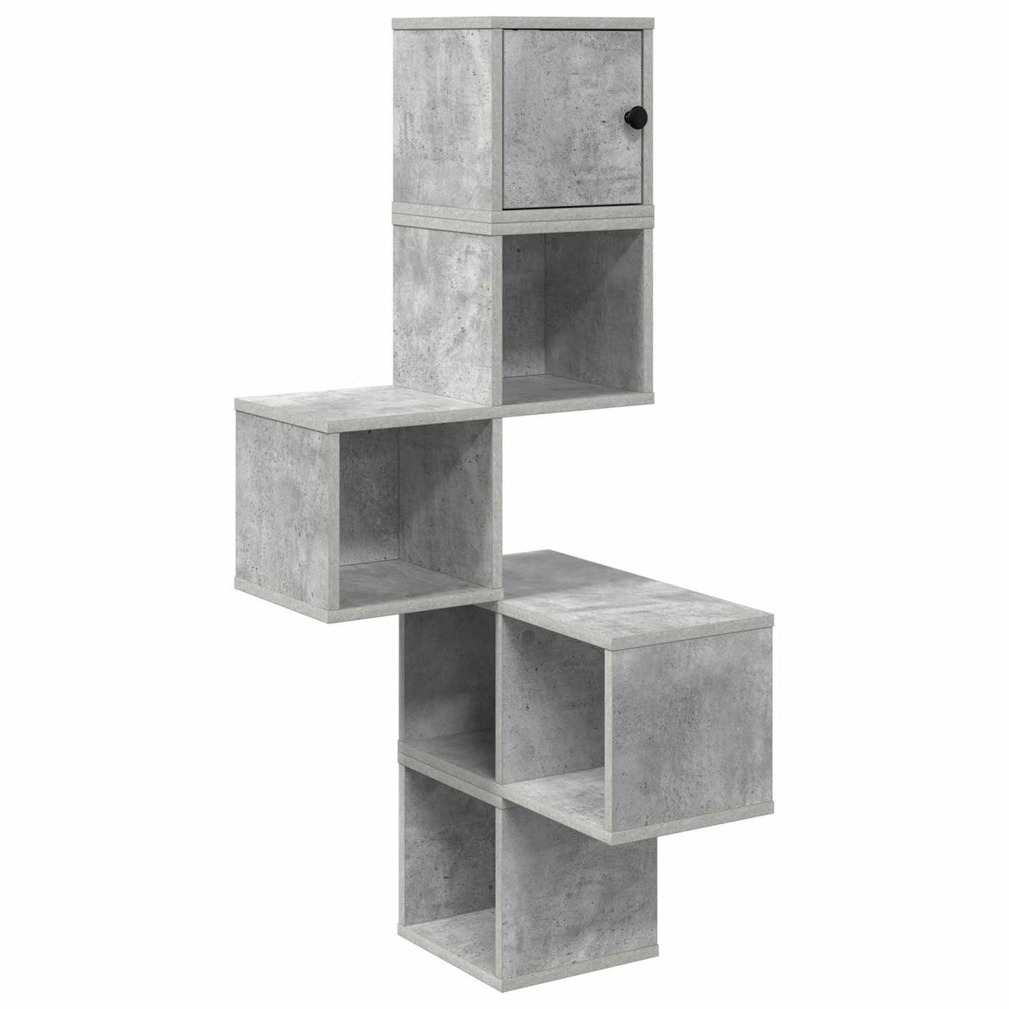 Sieninis kampinis lentynas Betono pilka 48 x 48 x 120 cm