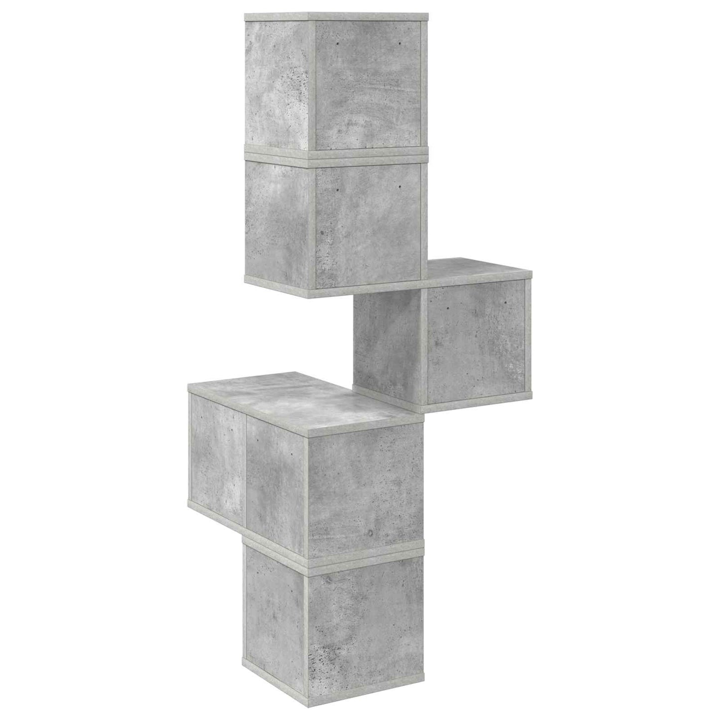 Sieninis kampinis lentynas Betono pilka 48 x 48 x 120 cm