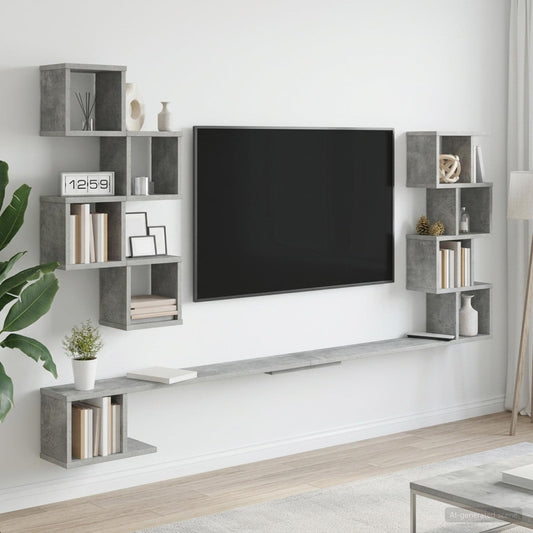 Sieninis televizoriaus stovas Betono pilka 180 x 15 x 94 cm